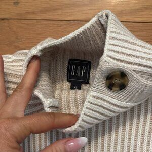 Gap | 💯 Cotton | Mockneck Sweater | Off White/Cream | Thick Knit | size XS